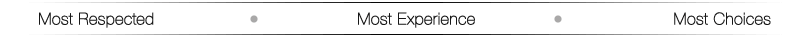 Most Experienced - Most System Choices - Most Respected